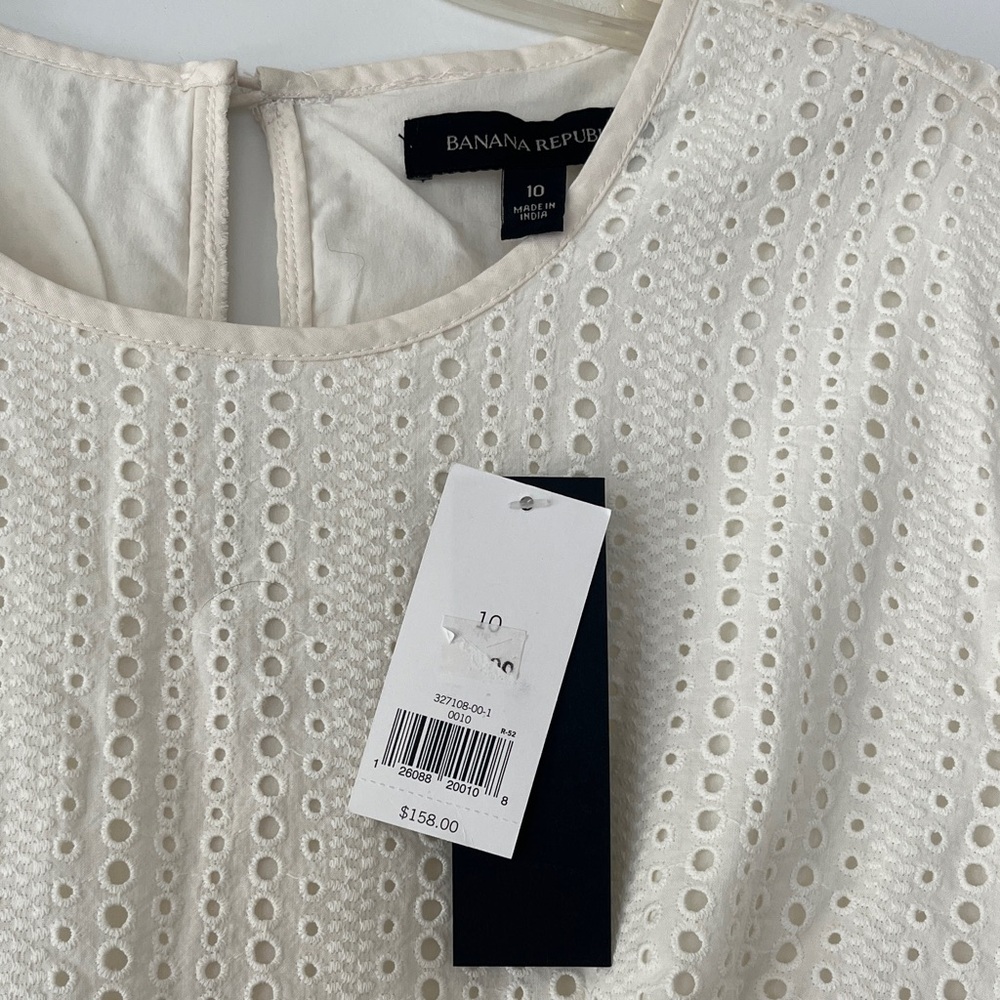 Banana Republic | Cream Eyelet Midi Dress - Picture 2 of 4